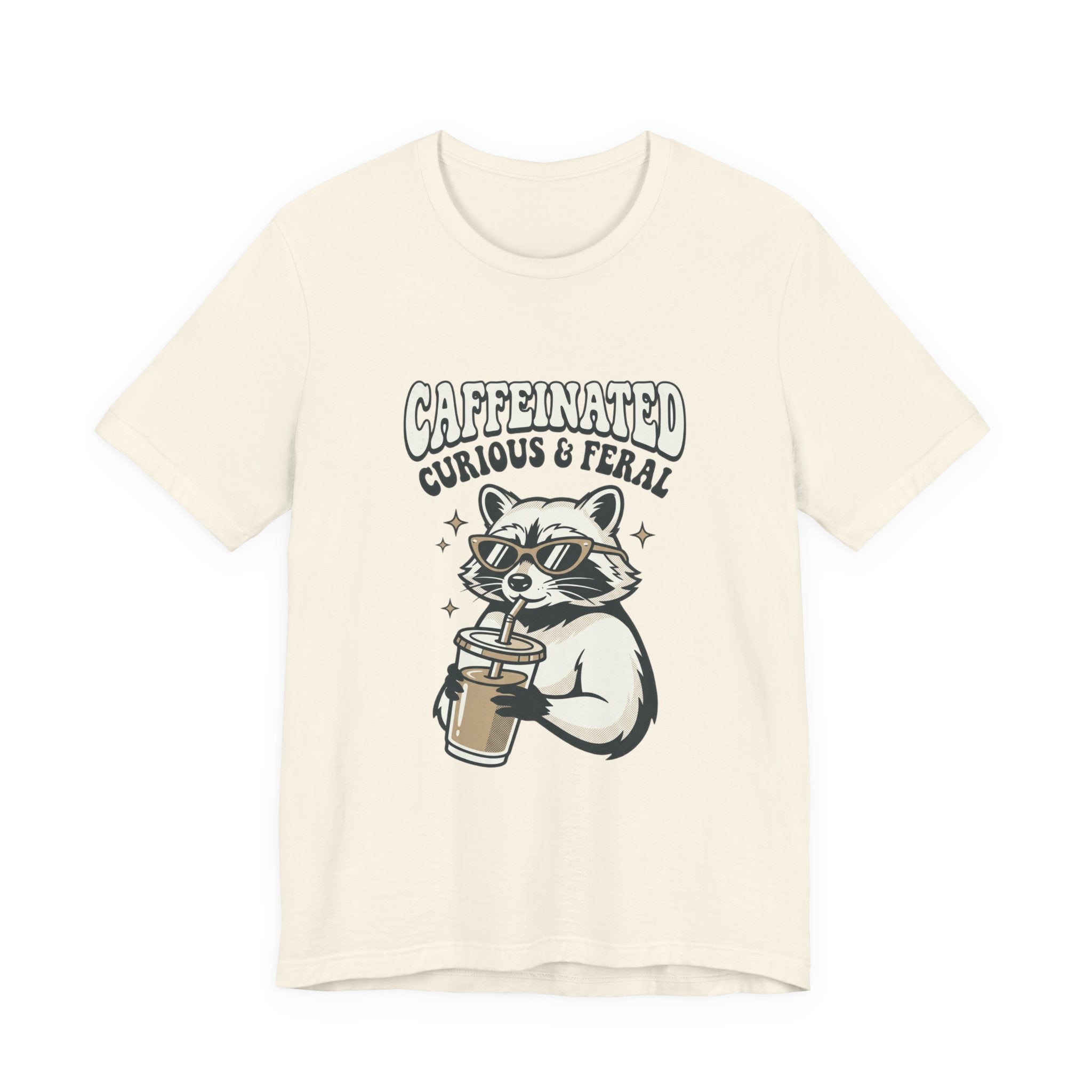 Caffeinated Curious & Feral Raccoon Tee | Feral Raccoon Aesthetic, Nightlife