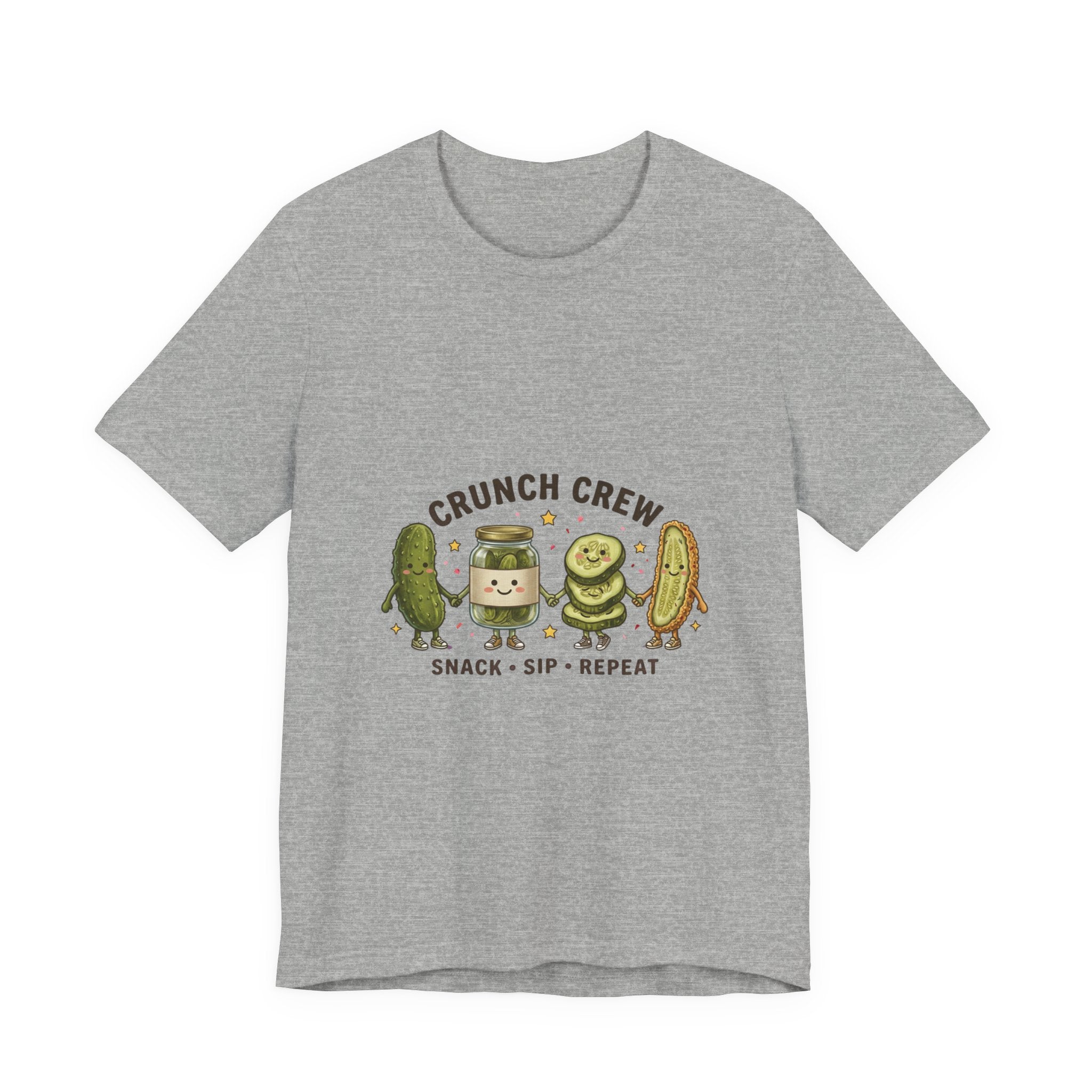 Crunch Crew Pickle Graphic Tee | Cute Kawaii Pickles, Snack Sip Repeat