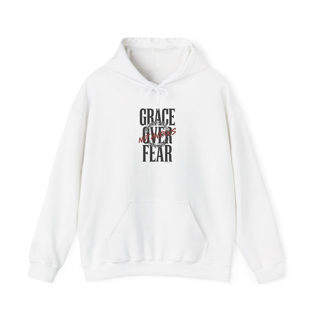 Grace Over Fear Hoodie | Christian Streetwear, Scripture Typography