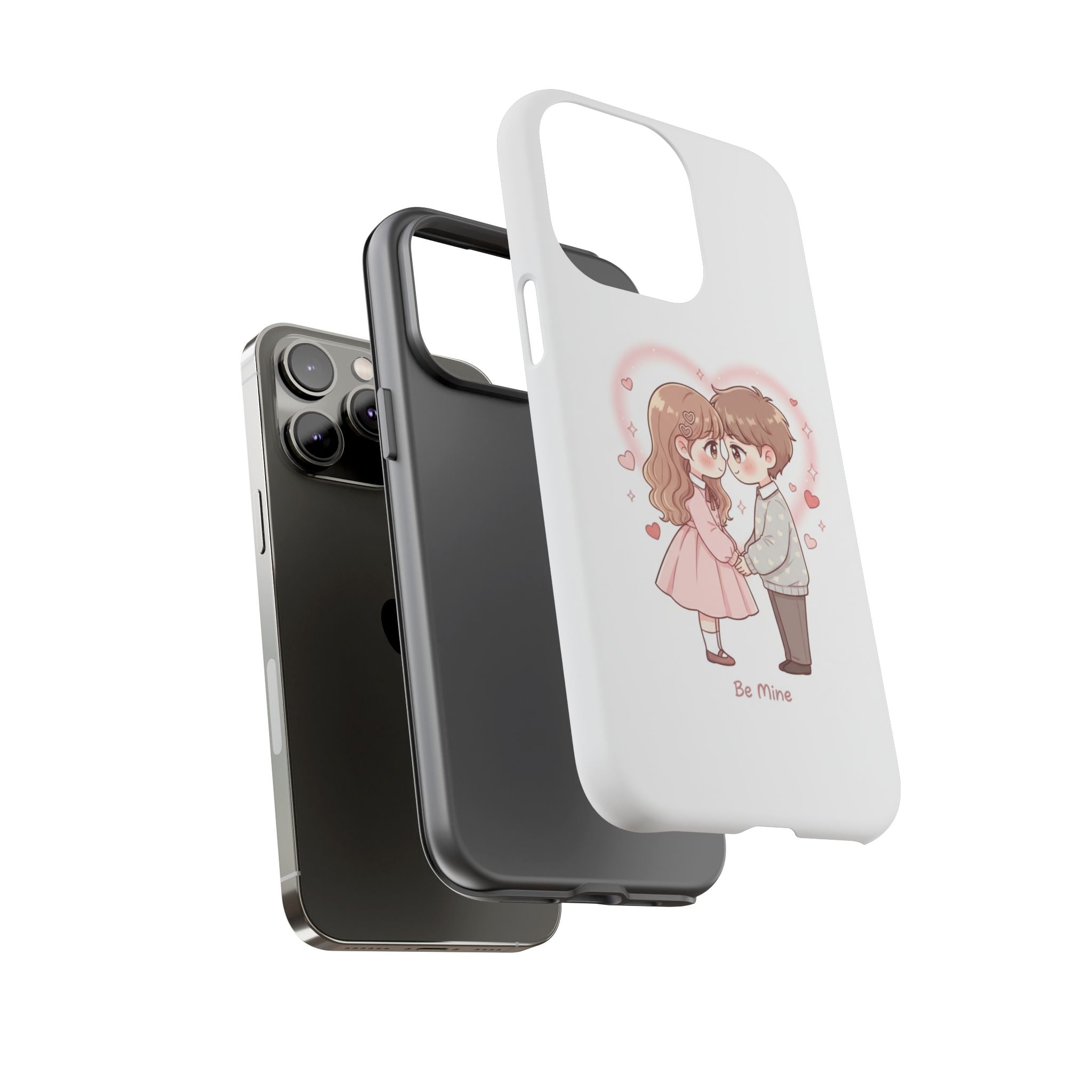 NDR™ Cute Couple "Be Mine" Phone Case. Romantic Valentine’s Protective Cover