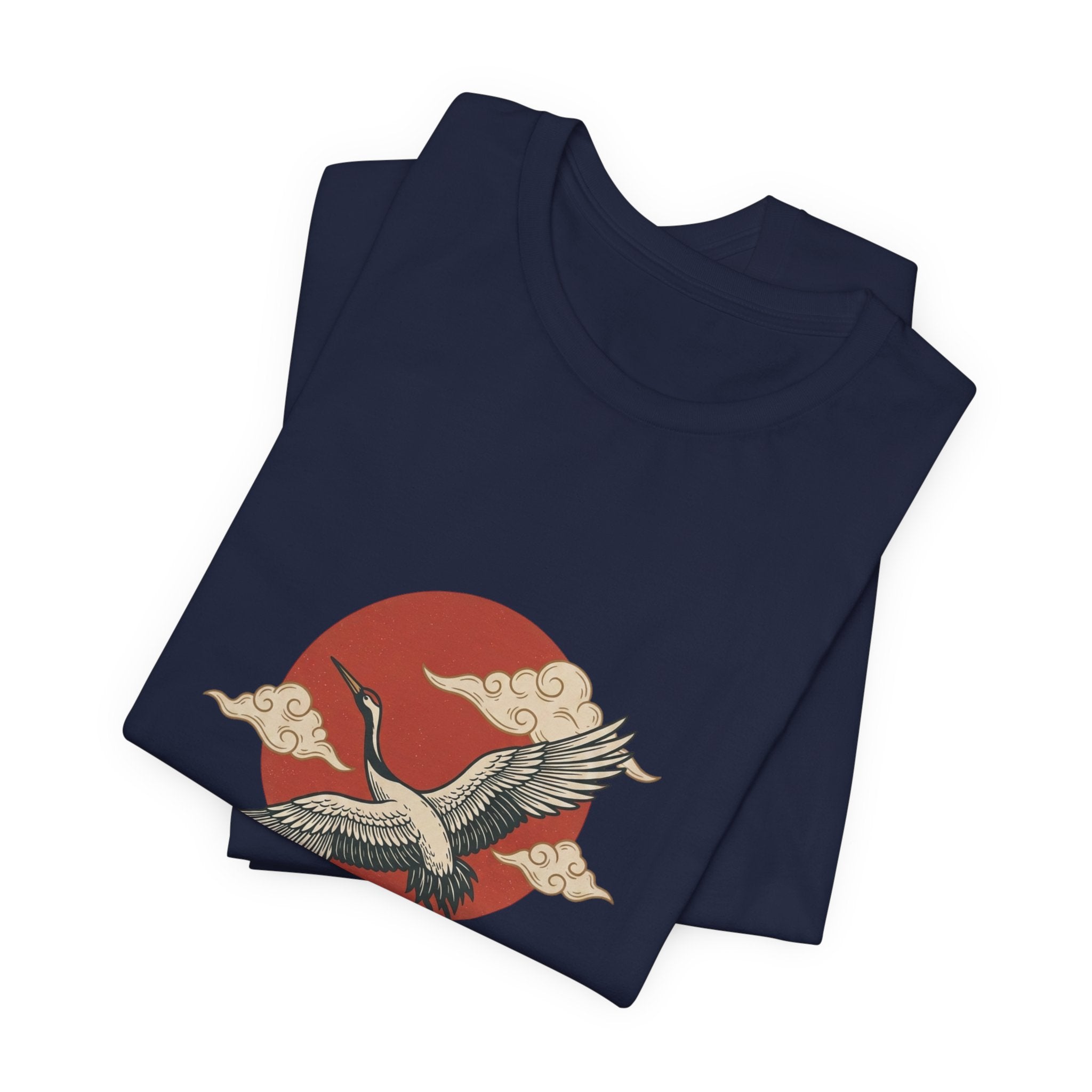 Crane Over Mount Fuji T-Shirt | Traditional Tattoo-Inspired, Japanese Flash