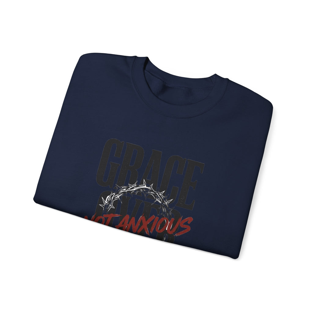 Grace Over Fear Sweatshirt | Christian Streetwear, Scripture Crown of Thorns