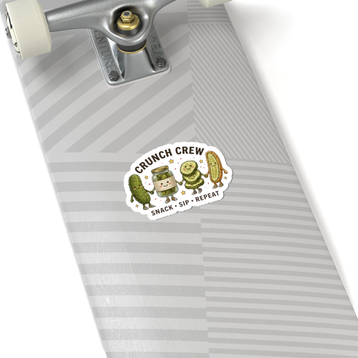 Crunch Crew Pickle Sticker | Cute Retro Pickles, Snack Sip Repeat Kiss-Cut