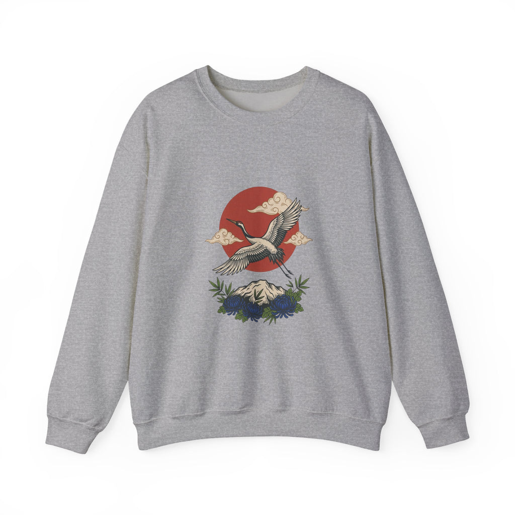 Flying Crane Traditional Tattoo Sweatshirt | Vintage Flash, Limited Palette