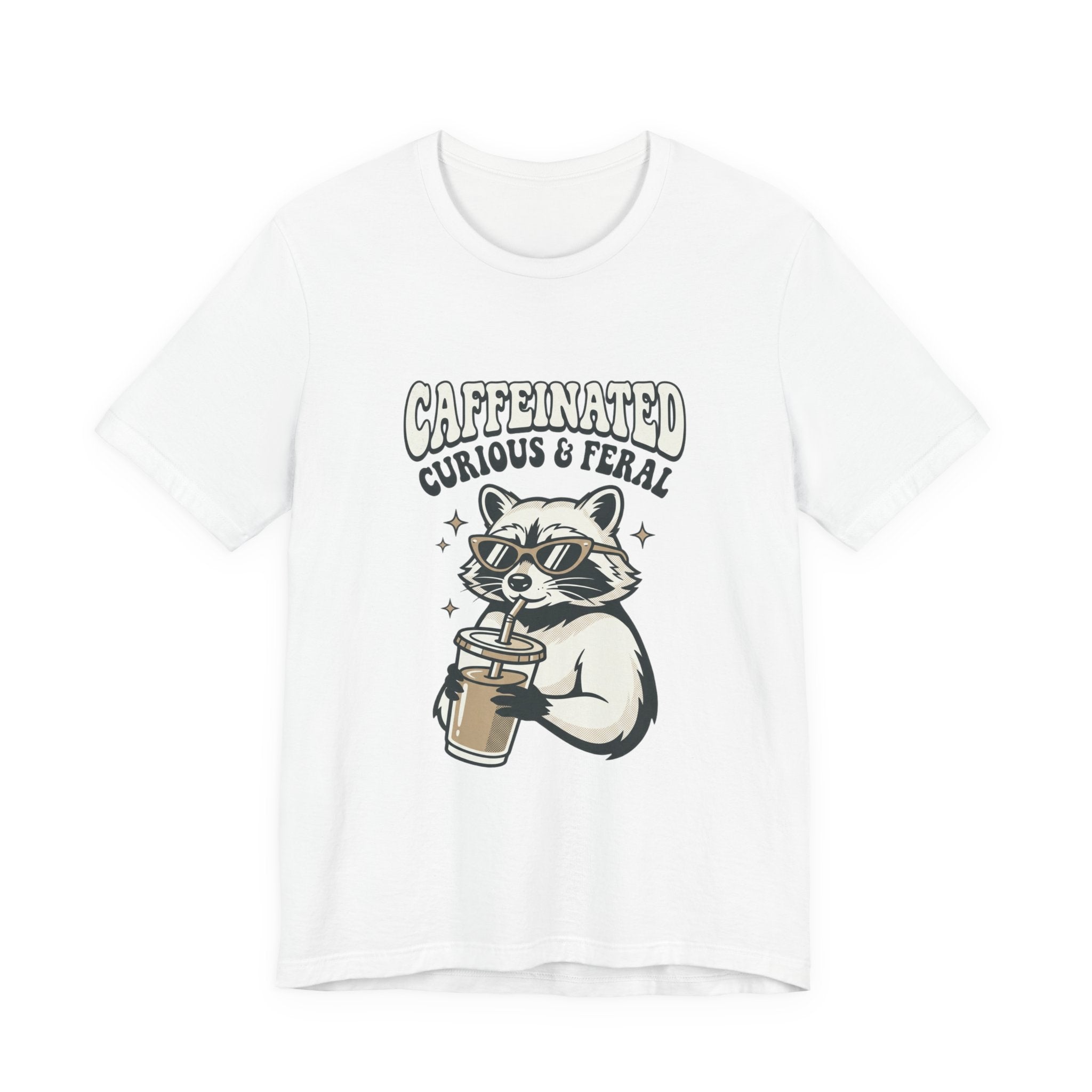 Caffeinated Curious & Feral Raccoon Tee | Feral Raccoon Aesthetic, Nightlife