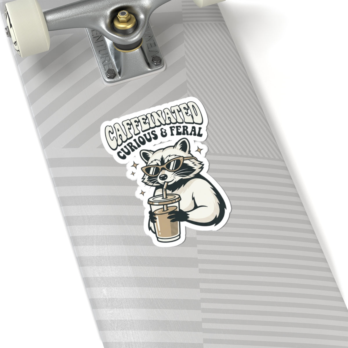 Caffeinated Curious & Feral Raccoon Sticker | Feral Raccoon Aesthetic, Celestial Wilderness
