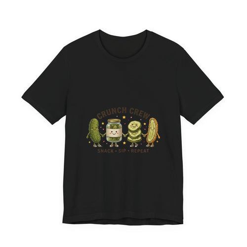 Crunch Crew Pickle Graphic Tee | Cute Kawaii Pickles, Snack Sip Repeat