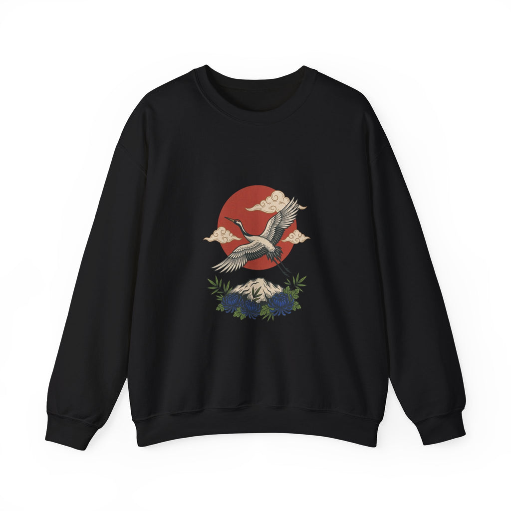 Flying Crane Traditional Tattoo Sweatshirt | Vintage Flash, Limited Palette
