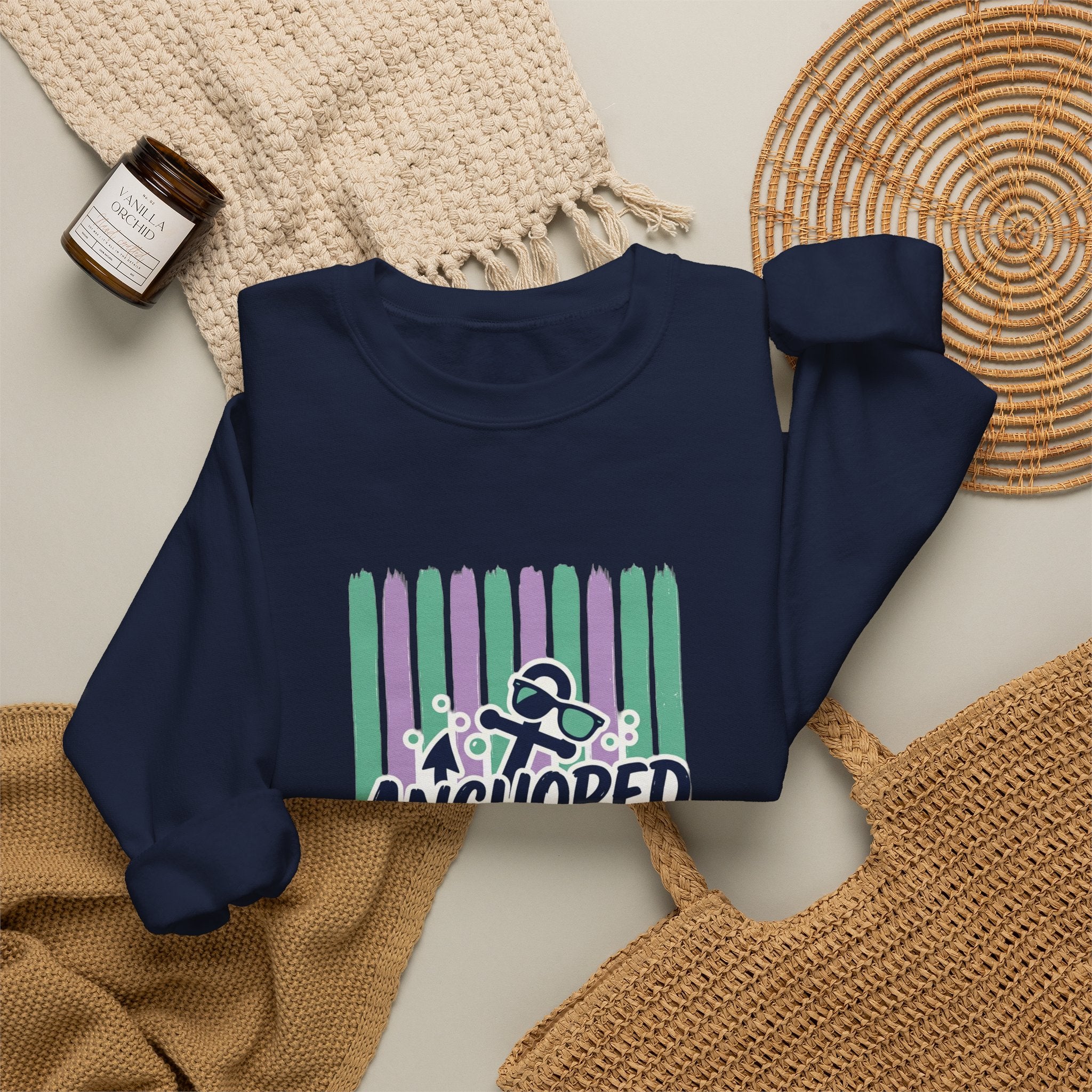 Anchored and Unbothered Sweatshirt | Cruise Vacation, Nautical Anchor Tee