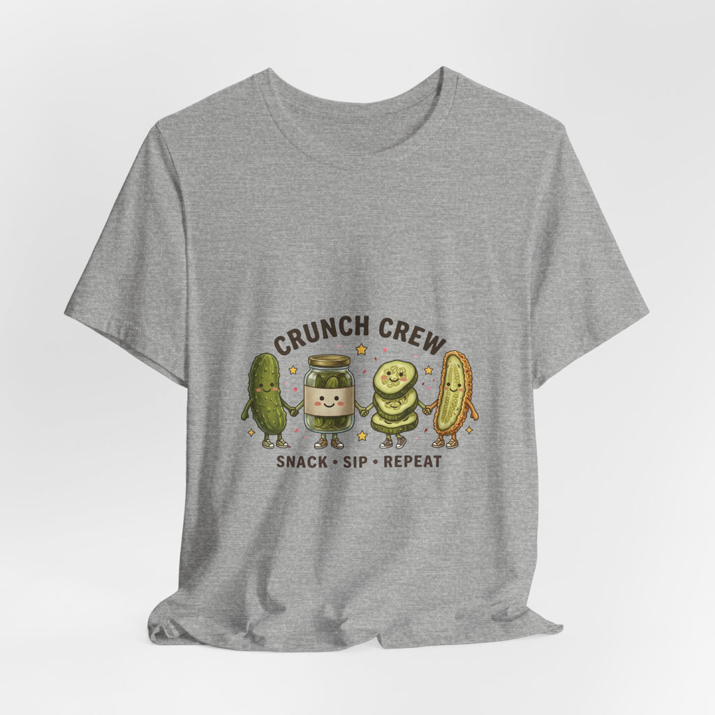 Crunch Crew Pickle Graphic Tee | Cute Kawaii Pickles, Snack Sip Repeat