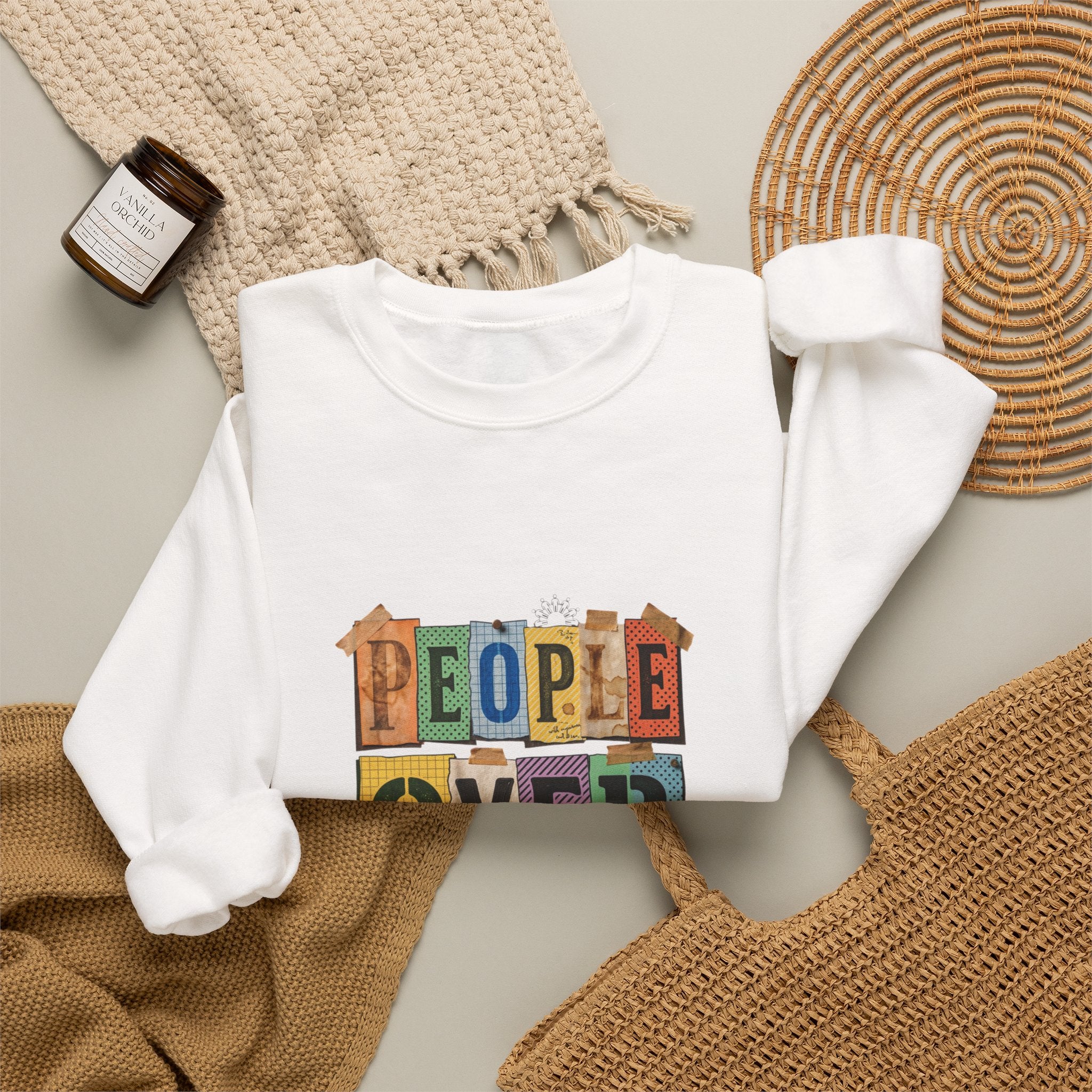 People Over Profit Crewneck Sweatshirt | Values-Led Statement Apparel