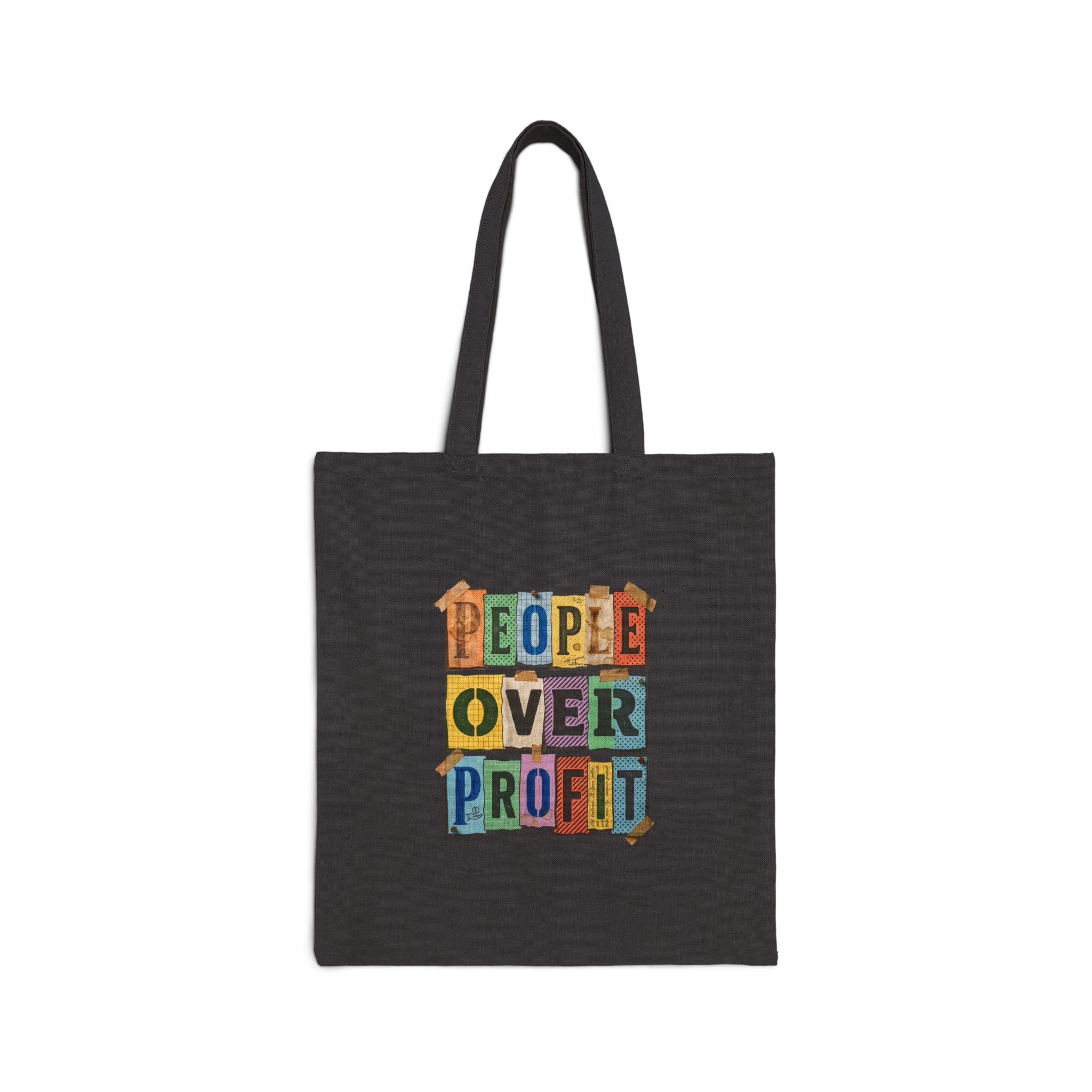 People Over Profit Tote, Values-Led Statement Canvas Tote | Social Justice Eco Bag