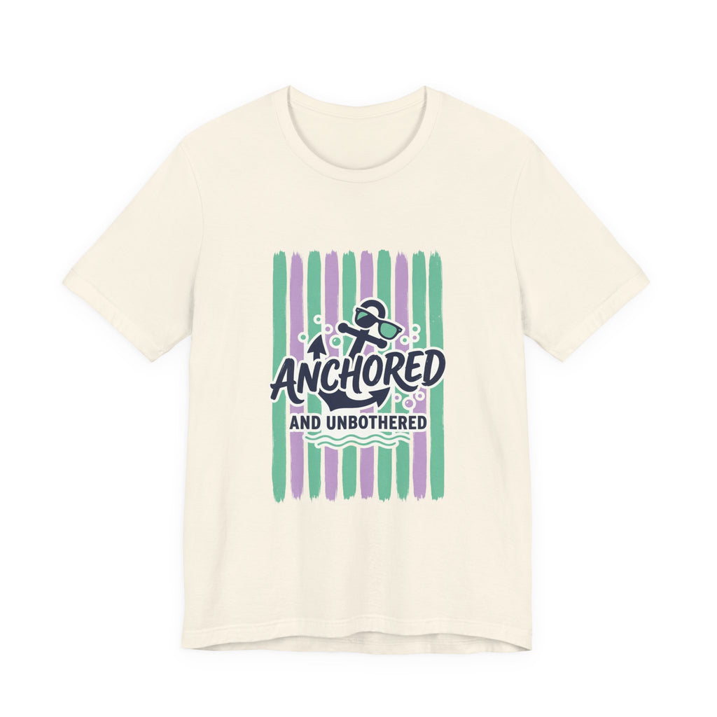 Anchored and Unbothered Tee | Cruise Vacation Shirt, Nautical Anchor, Tropical Stripes
