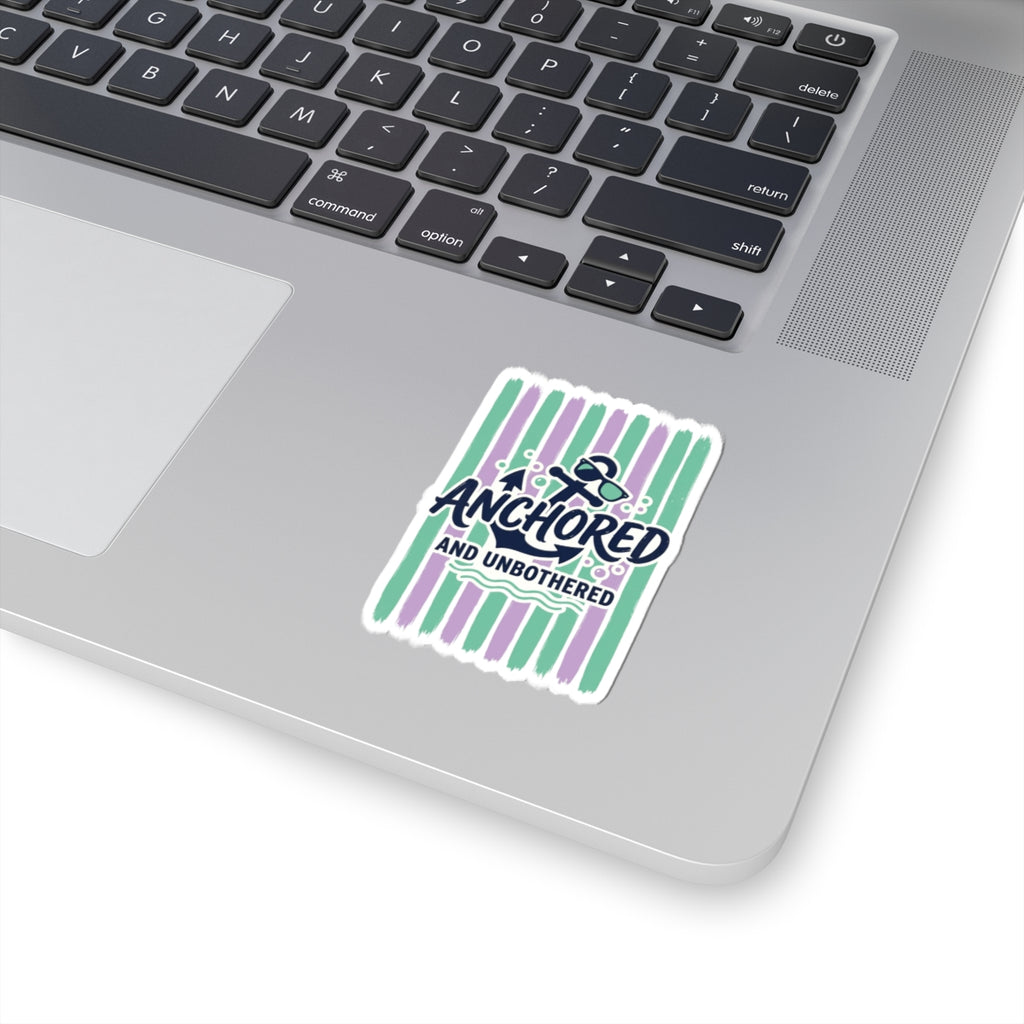 Anchored and Unbothered Kiss-Cut Stickers | Cruise Vacation, Nautical Stripes