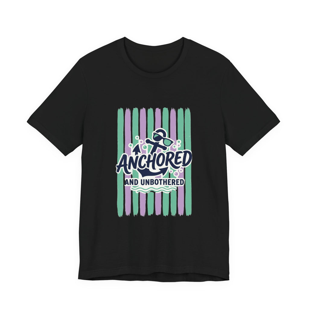 Anchored and Unbothered Tee | Cruise Vacation Shirt, Nautical Anchor, Tropical Stripes