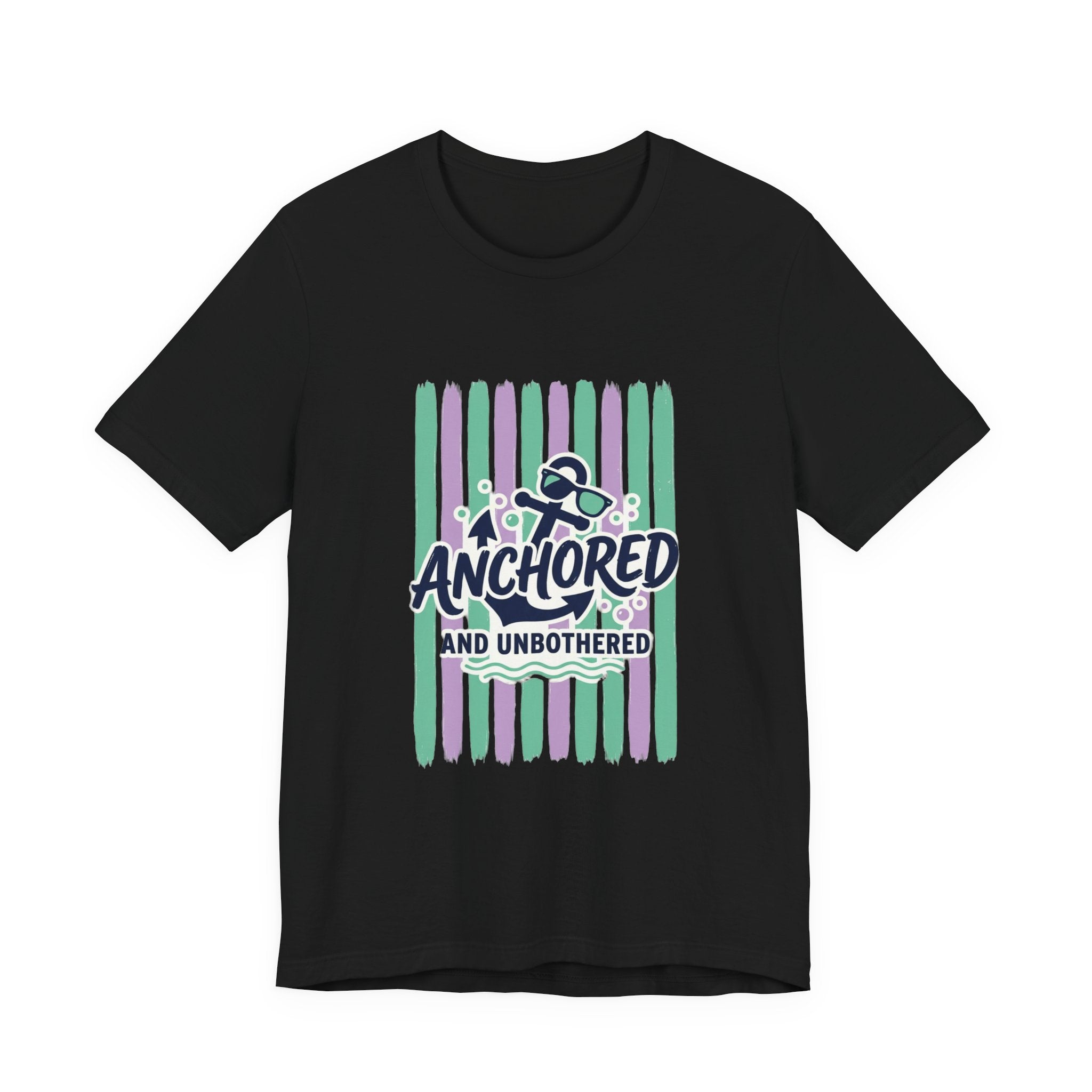 Anchored and Unbothered Tee | Cruise Vacation Shirt, Nautical Anchor, Tropical Stripes