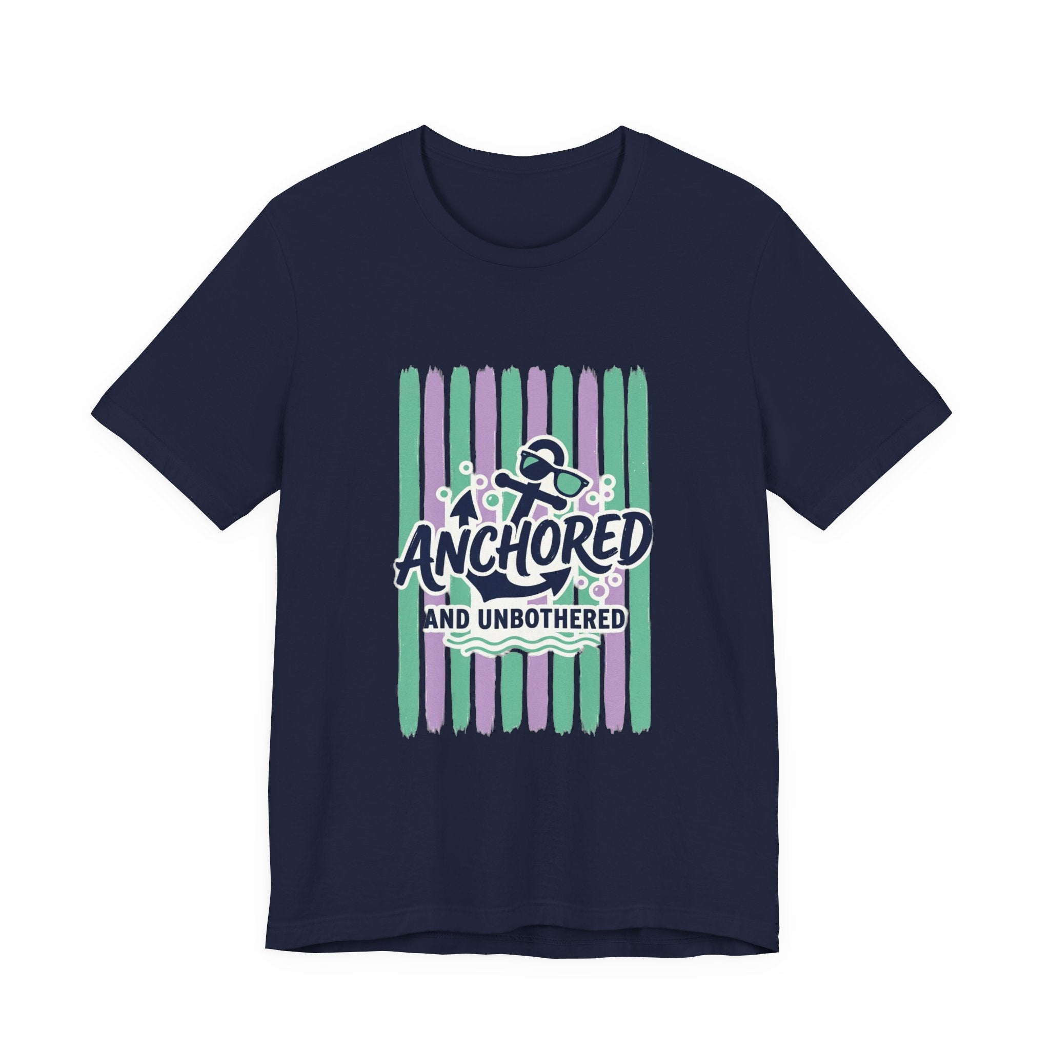 Anchored and Unbothered Tee | Cruise Vacation Shirt, Nautical Anchor, Tropical Stripes