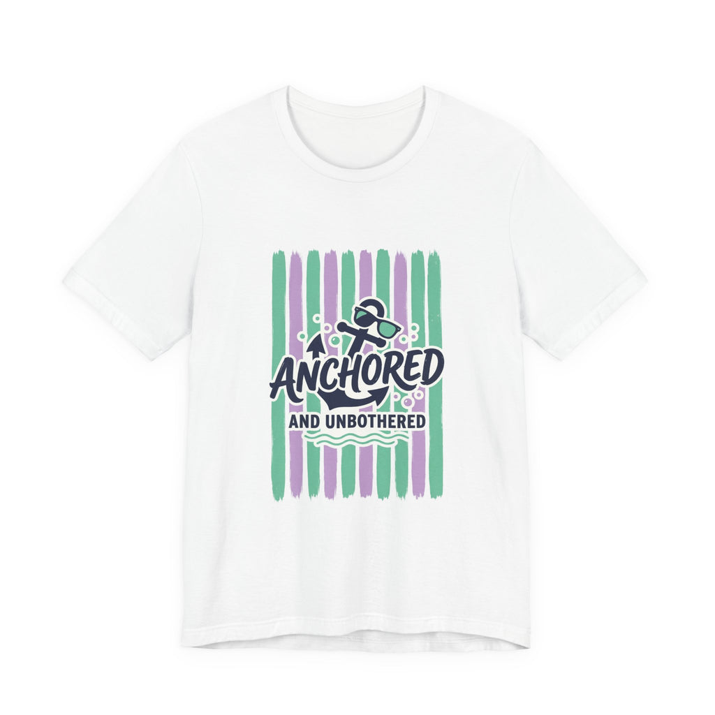 Anchored and Unbothered Tee | Cruise Vacation Shirt, Nautical Anchor, Tropical Stripes